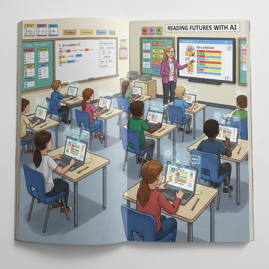 Students using AI tools for decodable reading in K12 education