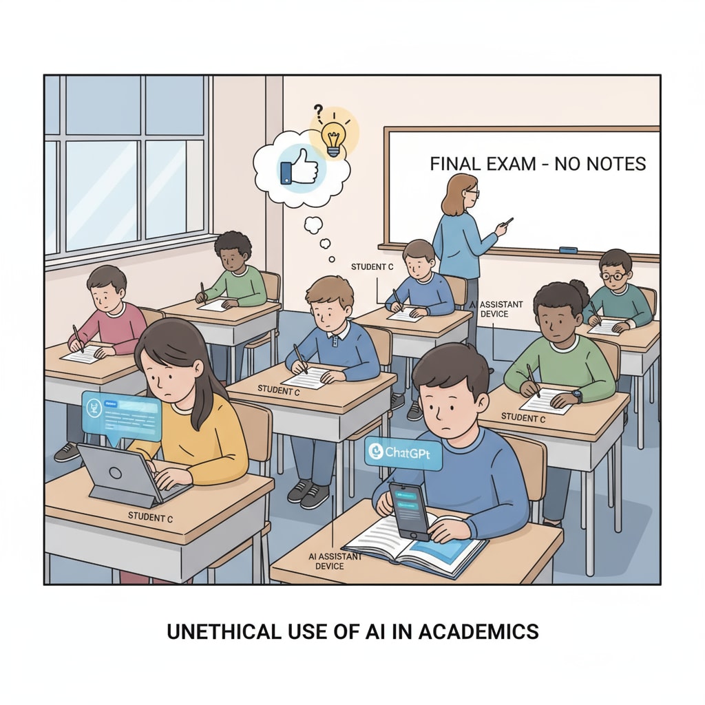 K12 students using ChatGPT for cheating during an exam