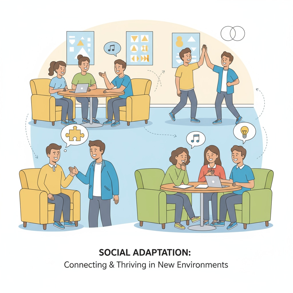 Students adapting socially in a college club after home education