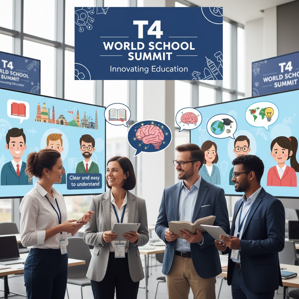 People networking at the T4 World School Summit related to educational nonprofits, donor relations, and Middle Eastern cultural etiquette
