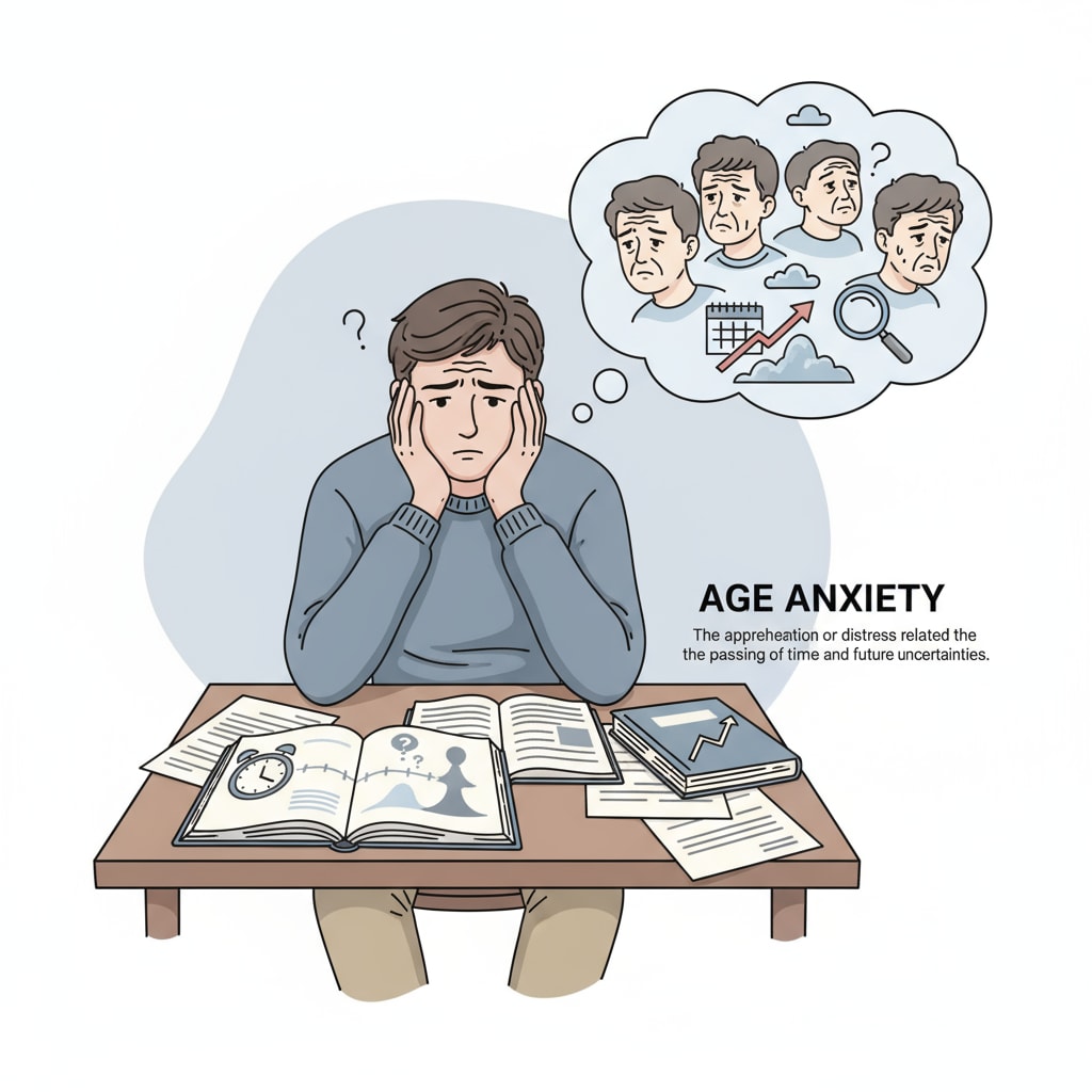 A student struggling with age anxiety in a university setting.