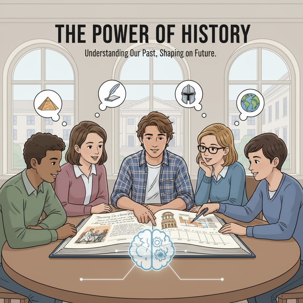 Students discussing historical events, highlighting the importance of historical knowledge for a well-rounded education