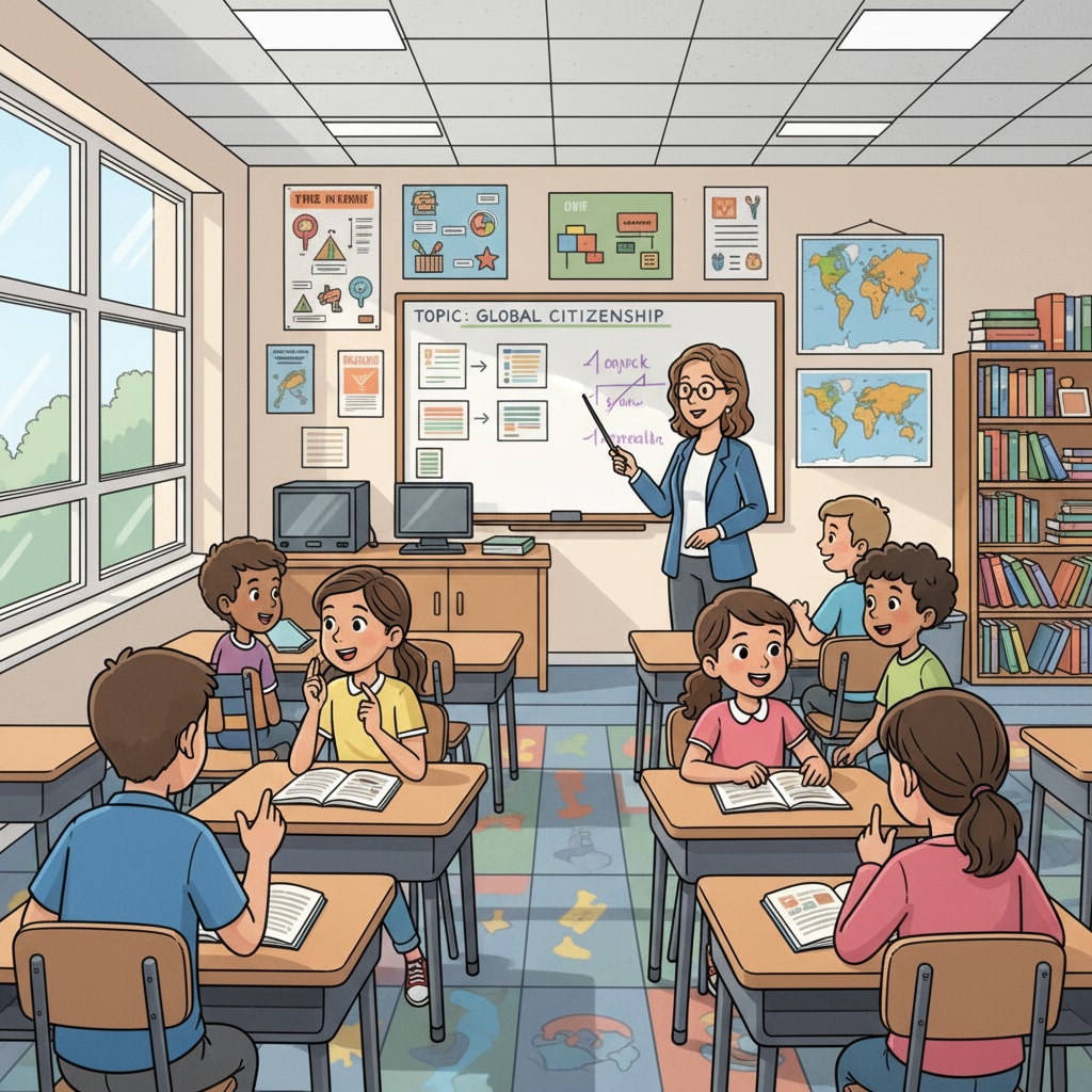 A US classroom demonstrating student-centered learning, highlighting education systems, cultural differences, and learning pressures.