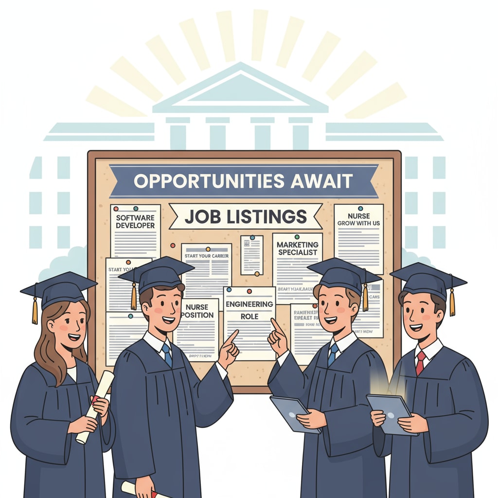 Graduates exploring employment opportunities after graduation related to their university grades