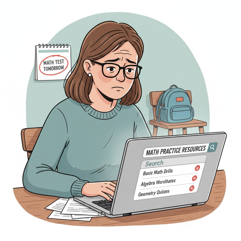 Parent frustrated while searching for math practice resources on a Chromebook