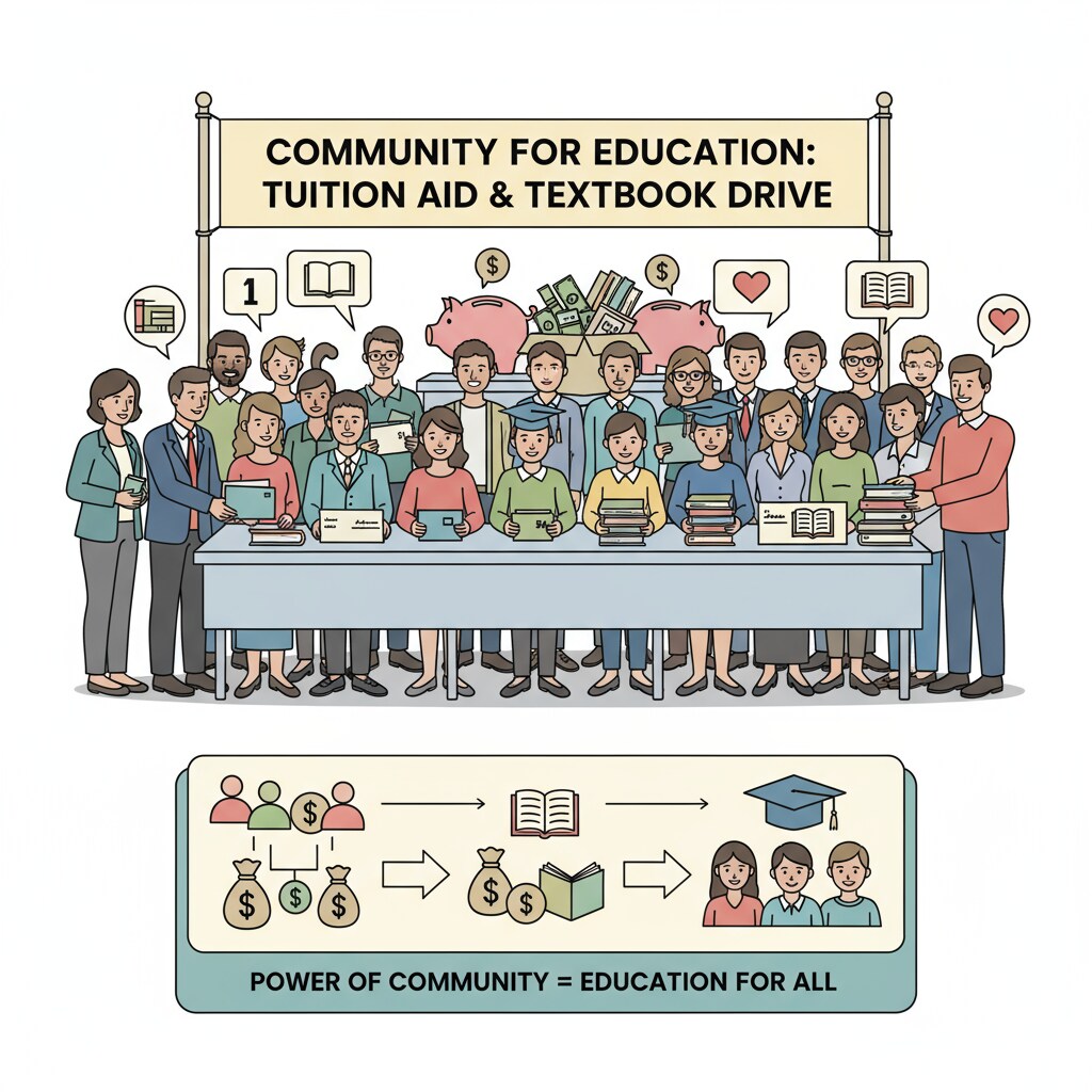 People donating for students, related to economic hardship, tuition fees, and the significance of donations.