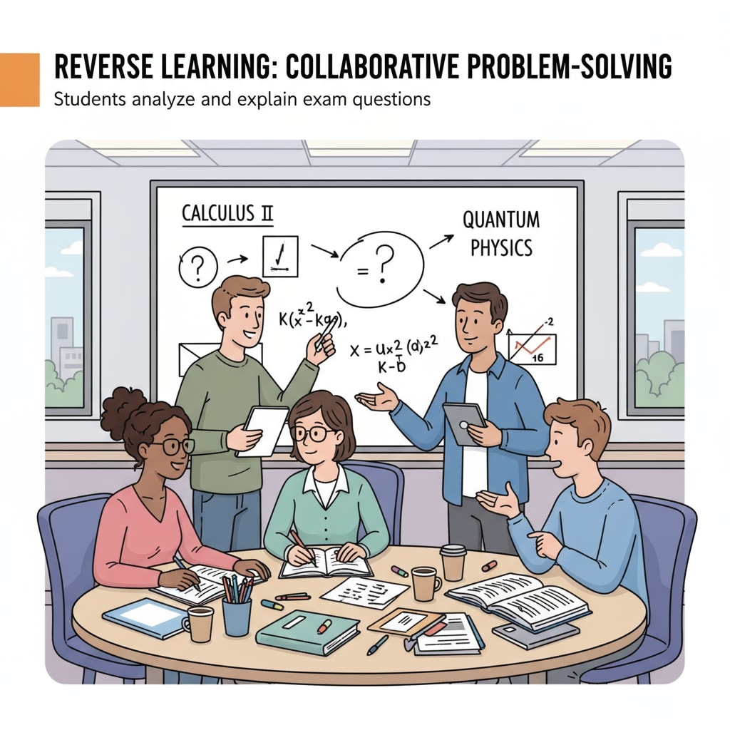 Students collaborating during the reverse learning process