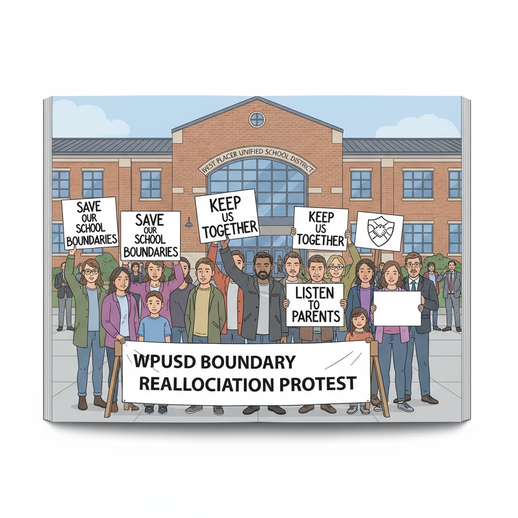 Parents protesting against WPUSD boundary reallocation