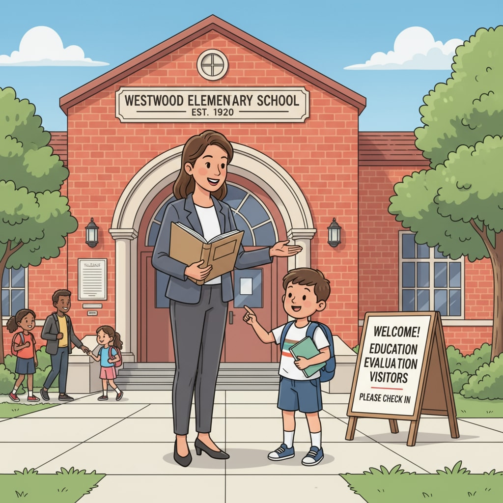 A parent and child at a public school for education choice visit