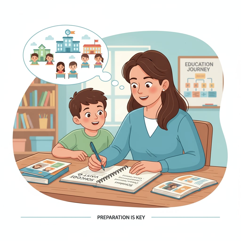 A parent preparing for a public school visit for education choice