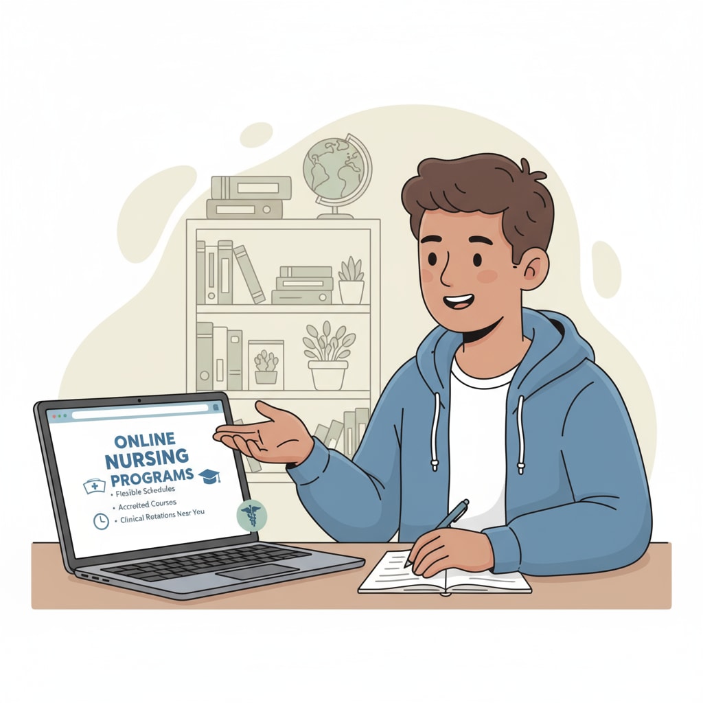 A K12 graduate exploring online nursing programs without SAT/ACT requirements.