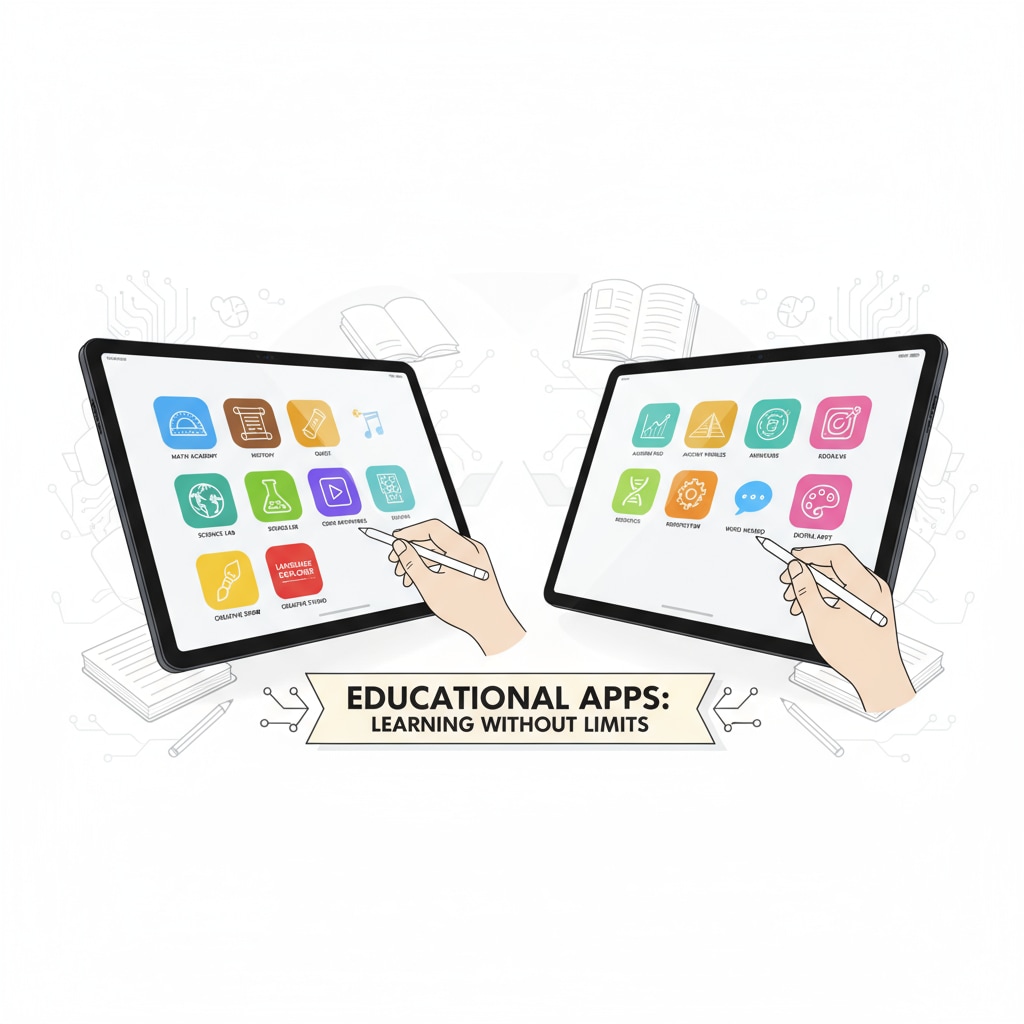An image showcasing educational apps on both Xiaomi Pad 7 and iPad Gen 11, highlighting the variety and usability. Educational apps on tablets for learning and gaming - Xiaomi Pad 7 and iPad Gen 11