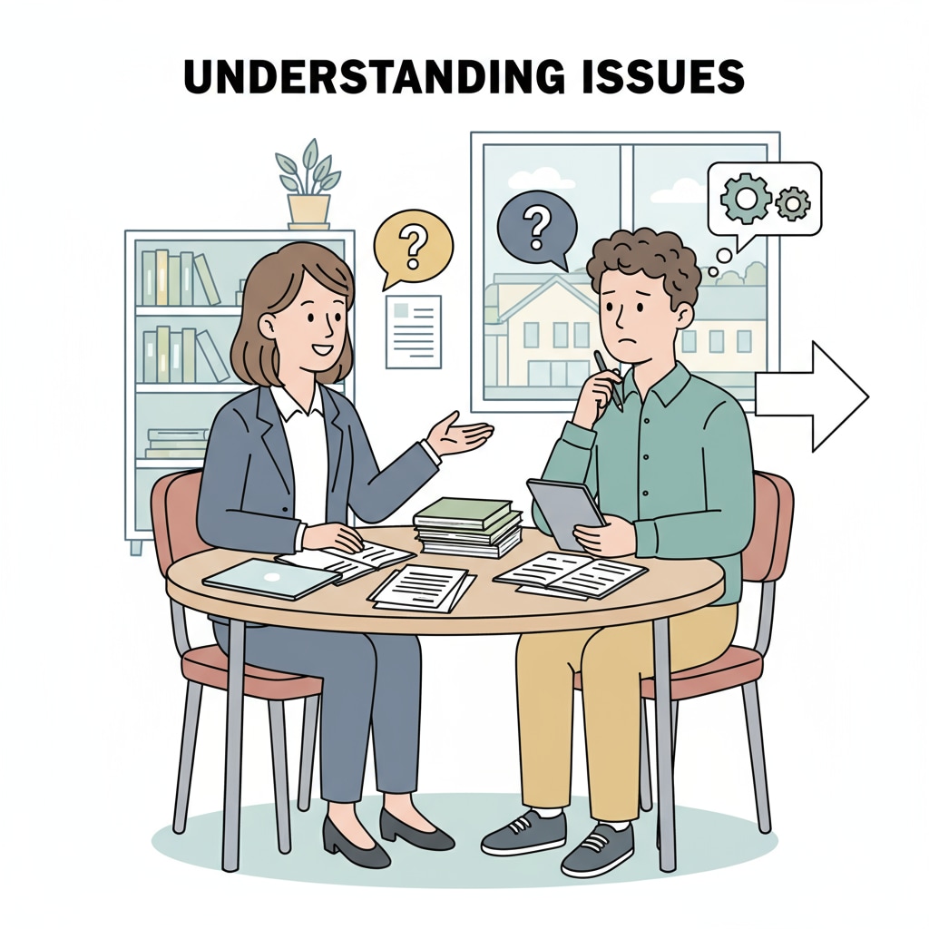 School administrator communicating with a teacher to address interpersonal issues in the work environment