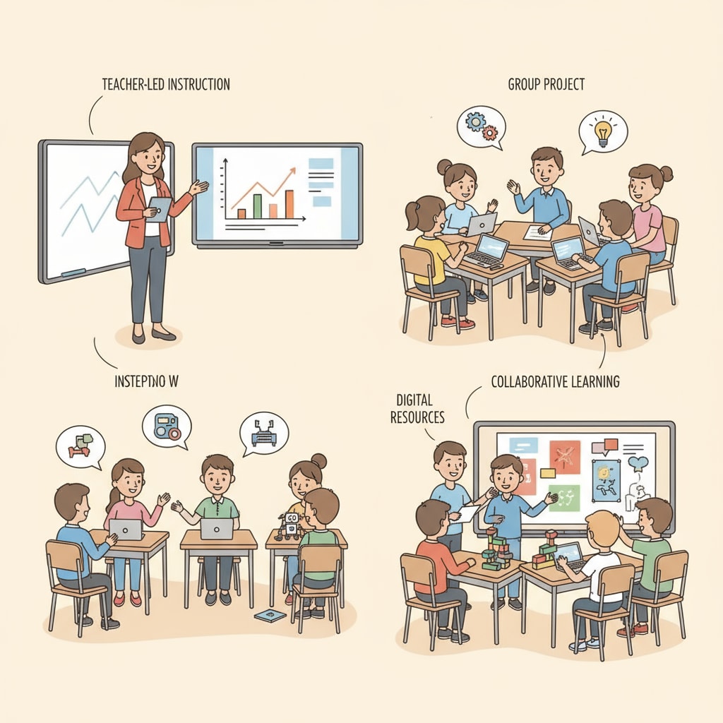 Blended teaching cycle in a classroom setting with delivery and facilitated learning elements