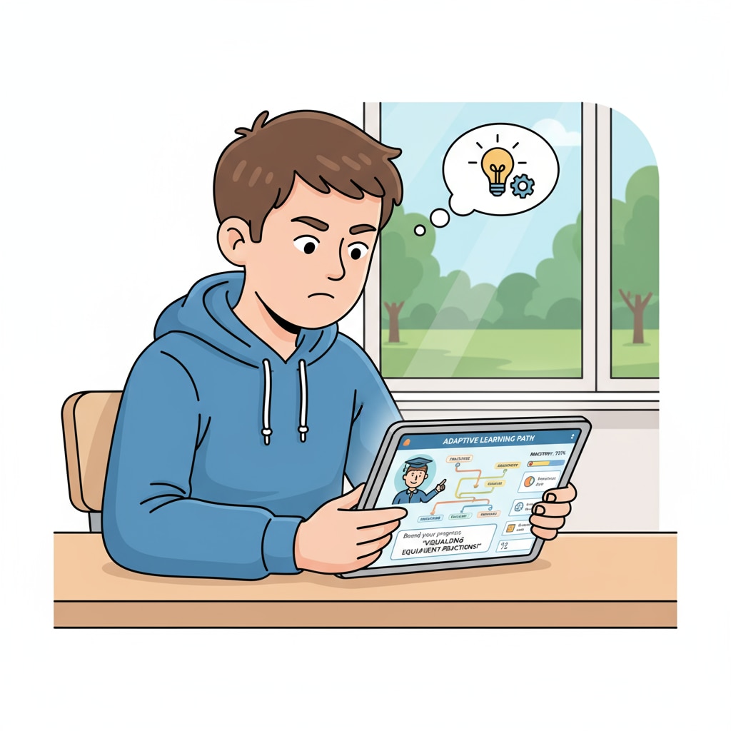 Student using personalized learning software for better classroom learning and engagement