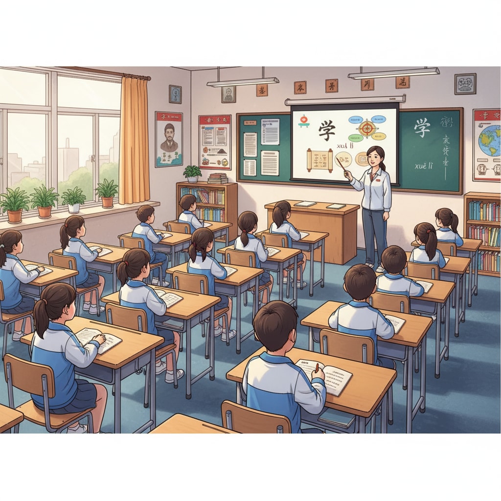 A Chinese classroom focusing on knowledge accumulation in K12 education