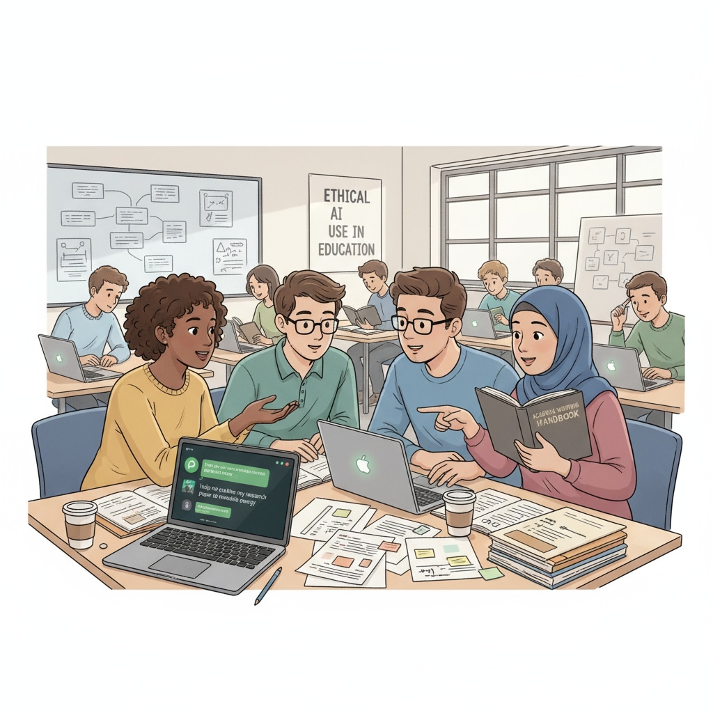 K12 students using ChatGPT for academic tasks in a classroom