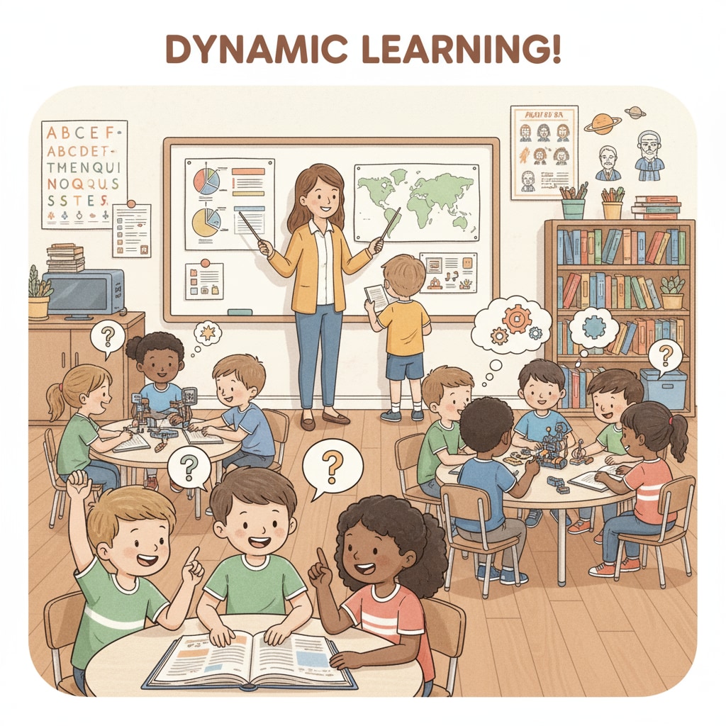 A classroom scene representing the integration of lifelong learning concepts in formal K12 education
