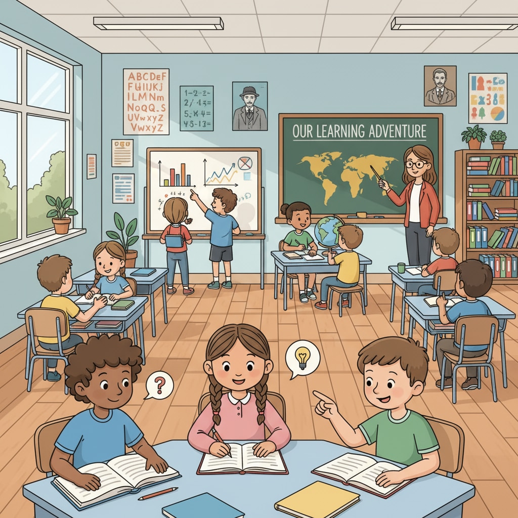 K12 students engaged in learning activities related to education, lifelong learning, and success