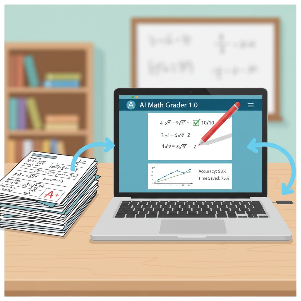 AI math grading tool in use by a teacher to save time and reduce workload
