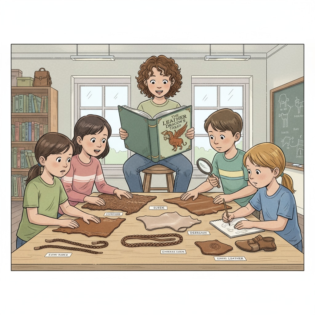 Children learning about leather through a fairy tale