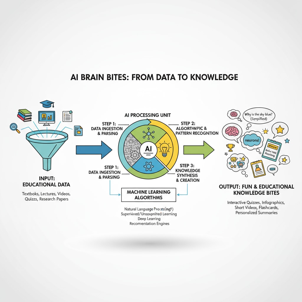 The working process of AI Brain Bites in generating educational content
