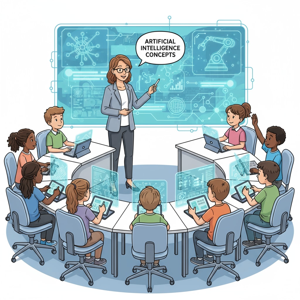Students learning AI courses in a classroom