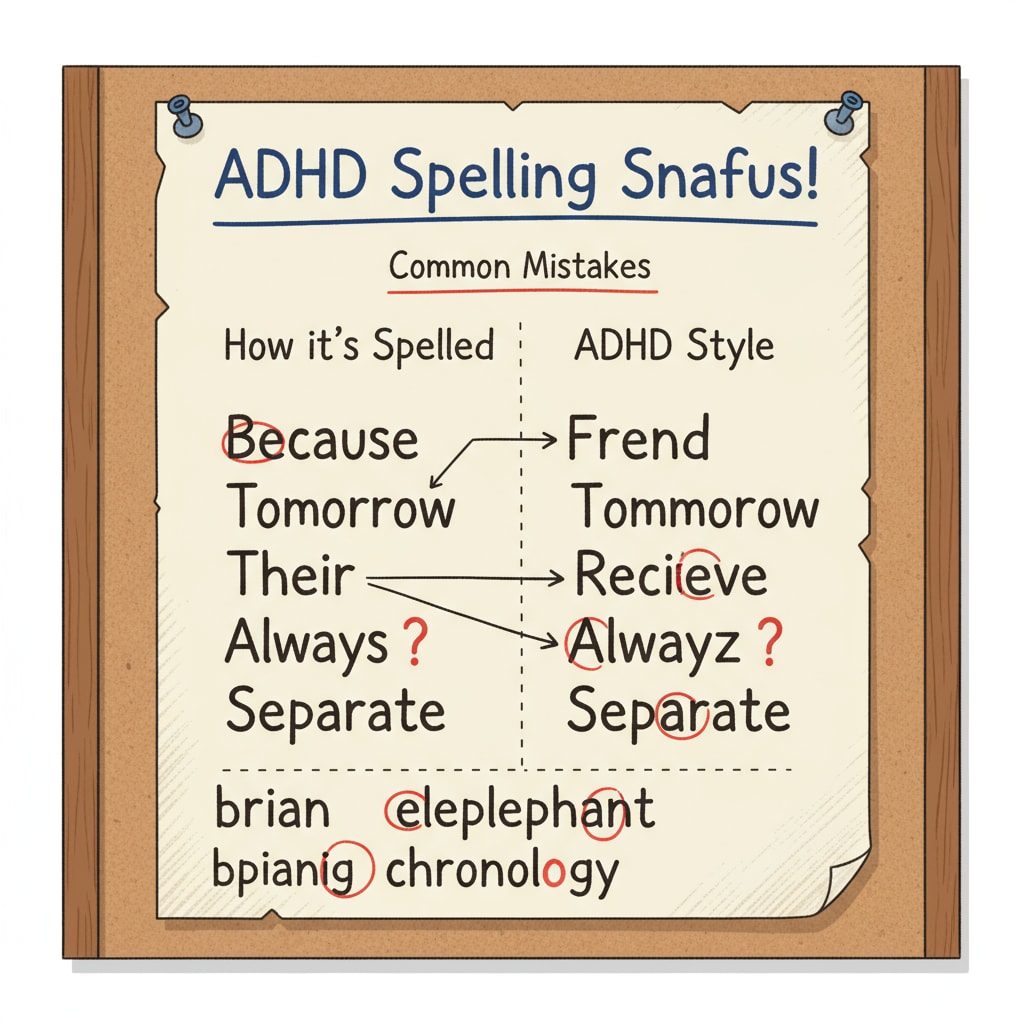 Common spelling mistakes of ADHD children