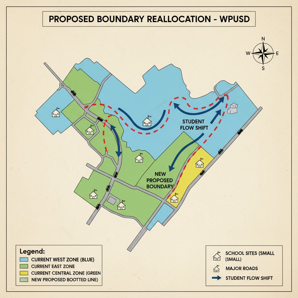 Visual representation of WPUSD boundary reallocation