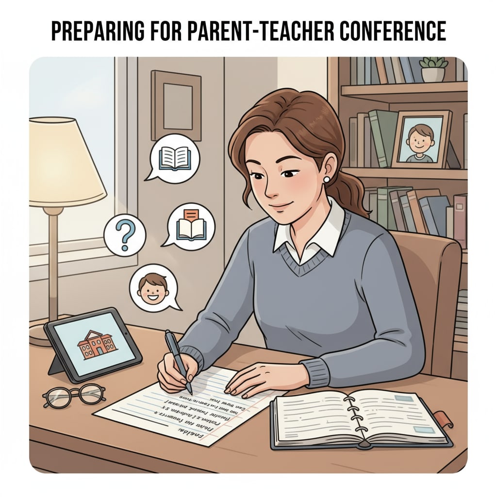 Parent preparing questions for a public school visit related to education choice