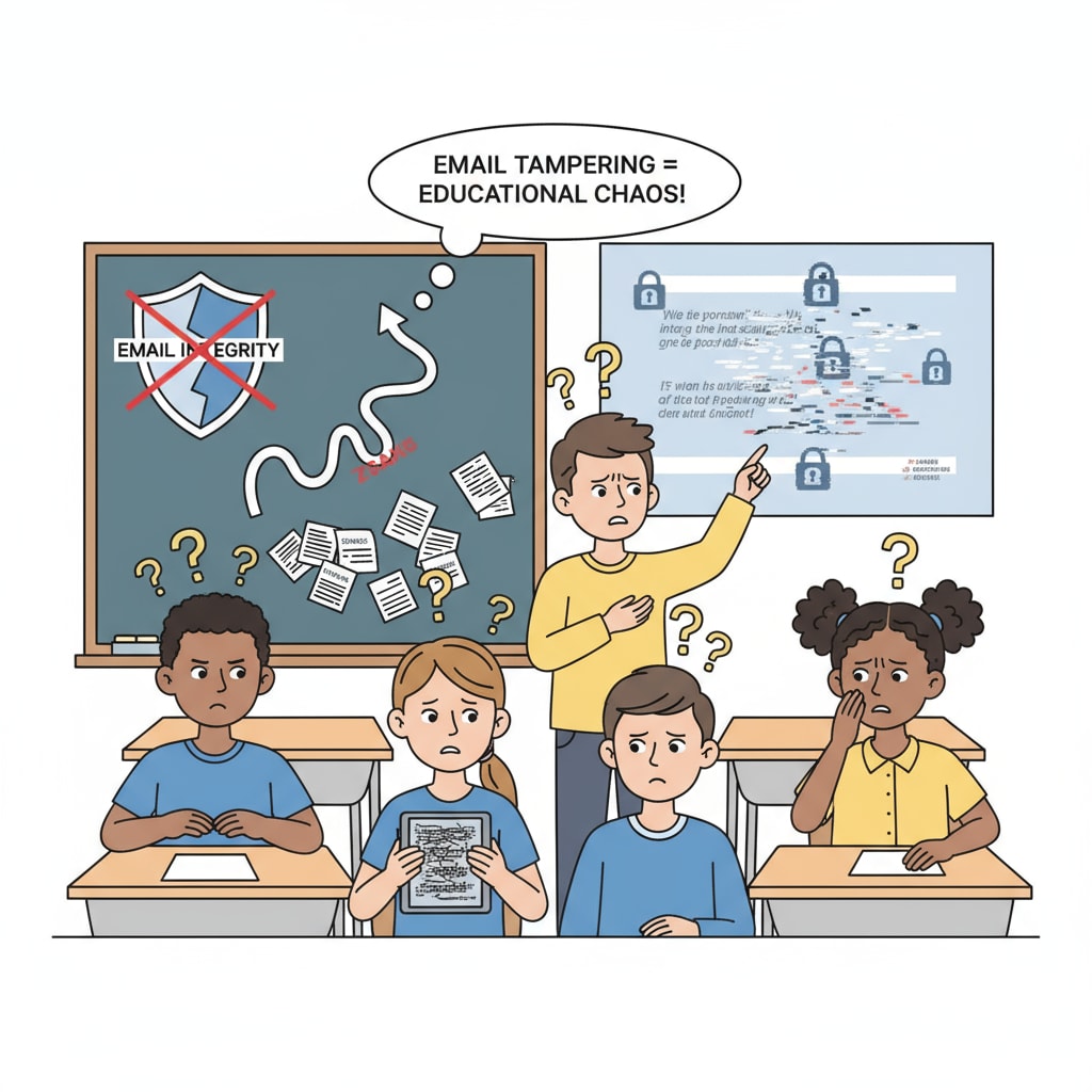 A group of students sitting in a classroom, looking confused, symbolizing the potential negative impact of email tampering on K12 education Students in classroom confused due to email tampering in Department of Education related to K12 education