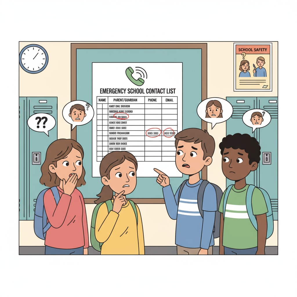 A group of students is looking at a school contact list with concerned expressions on their faces, highlighting the potential impact of the information. Students examining a school contact list, raising awareness about privacy for single-parent family children