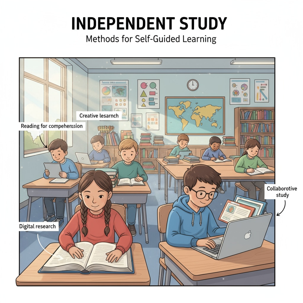 A group of students are studying independently. Some are reading books while others are using laptops, showing different ways of self-study. Students engaged in self-study with learning resources to address educational gaps