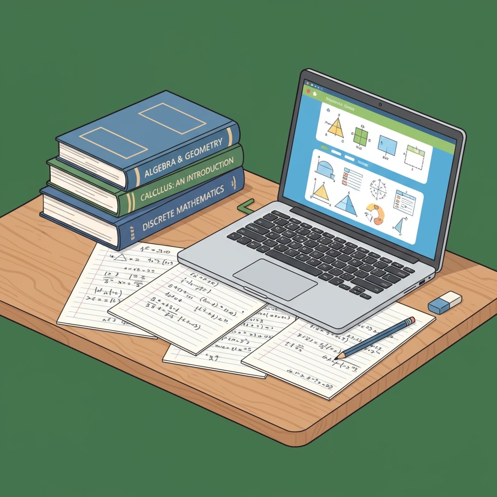 A student is sitting at a desk, using a Chromebook to work on math exercises. There are some math textbooks and papers beside the Chromebook. A student using a Chromebook for math exercises during parent tutoring