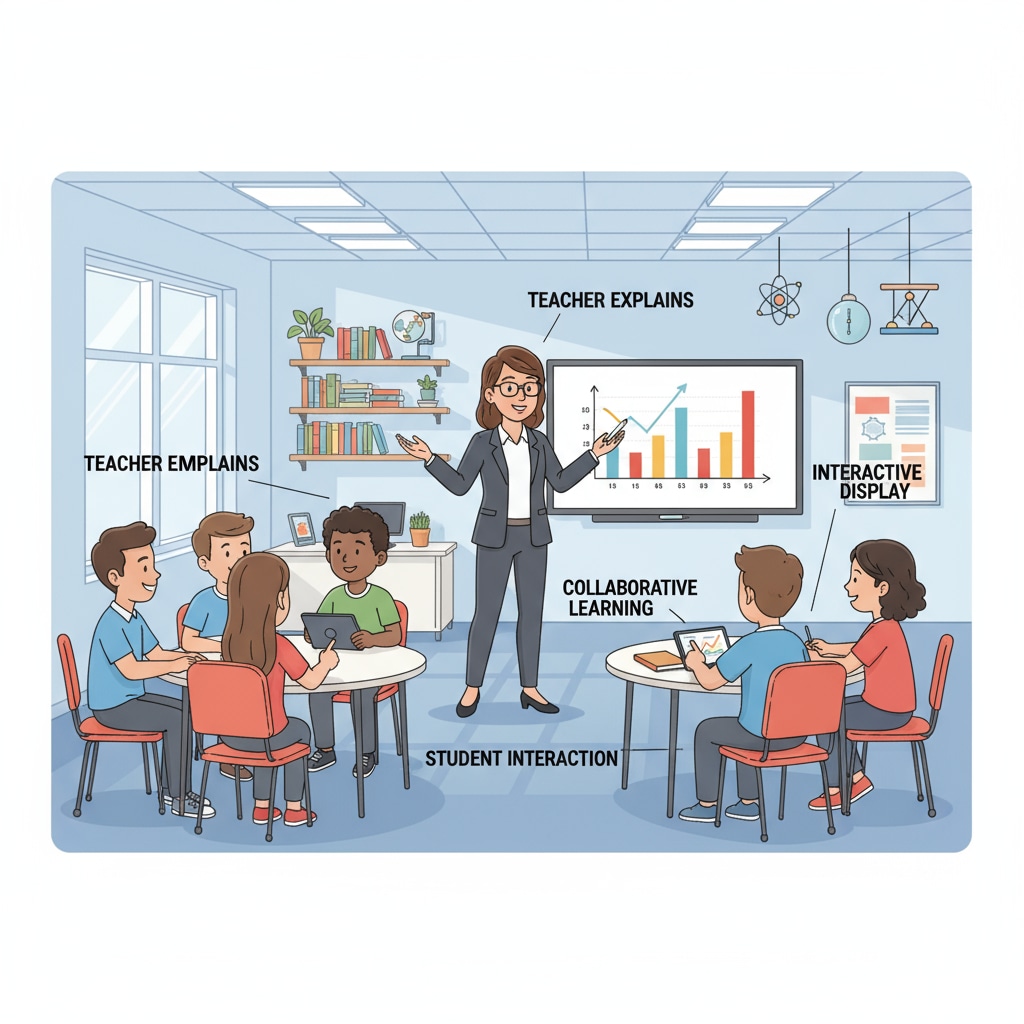 A teacher is actively interacting with students in a classroom, with a positive and engaging atmosphere. A teacher's perspective on American public education, focusing on creating a good learning environment despite parental complaints and ideological disputes.