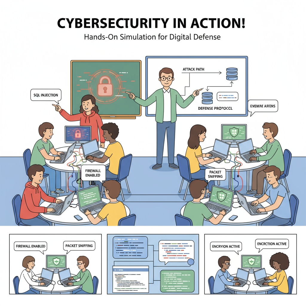 K12 students participating in hands-on cybersecurity teaching activity