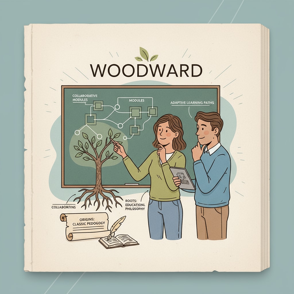 A close - up of the teacher couple discussing the design of Woodward, highlighting the origin of the platform. The teacher couple behind the creation of the Woodward class chat and educational tool.