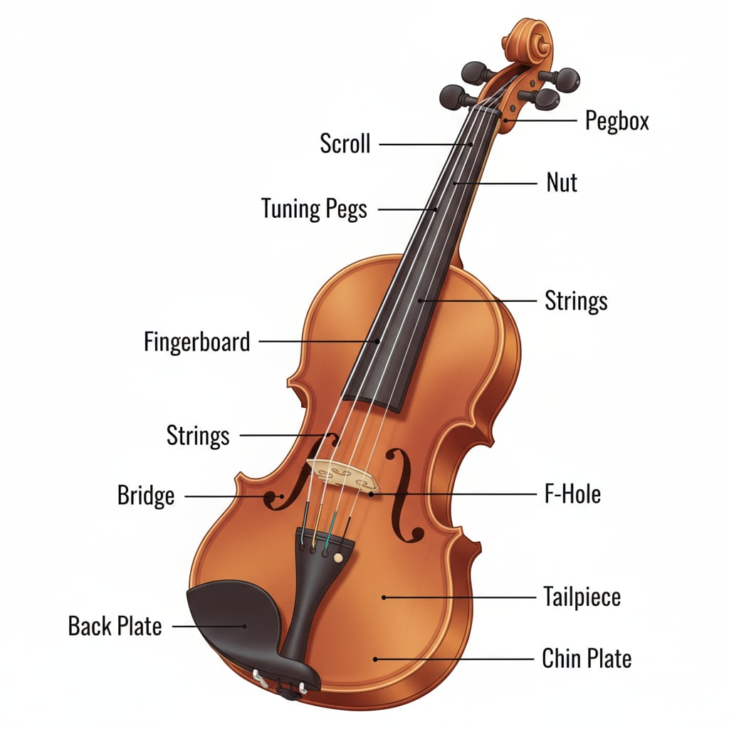 A close-up of a violin, highlighting the instrument involved in the sound misunderstanding