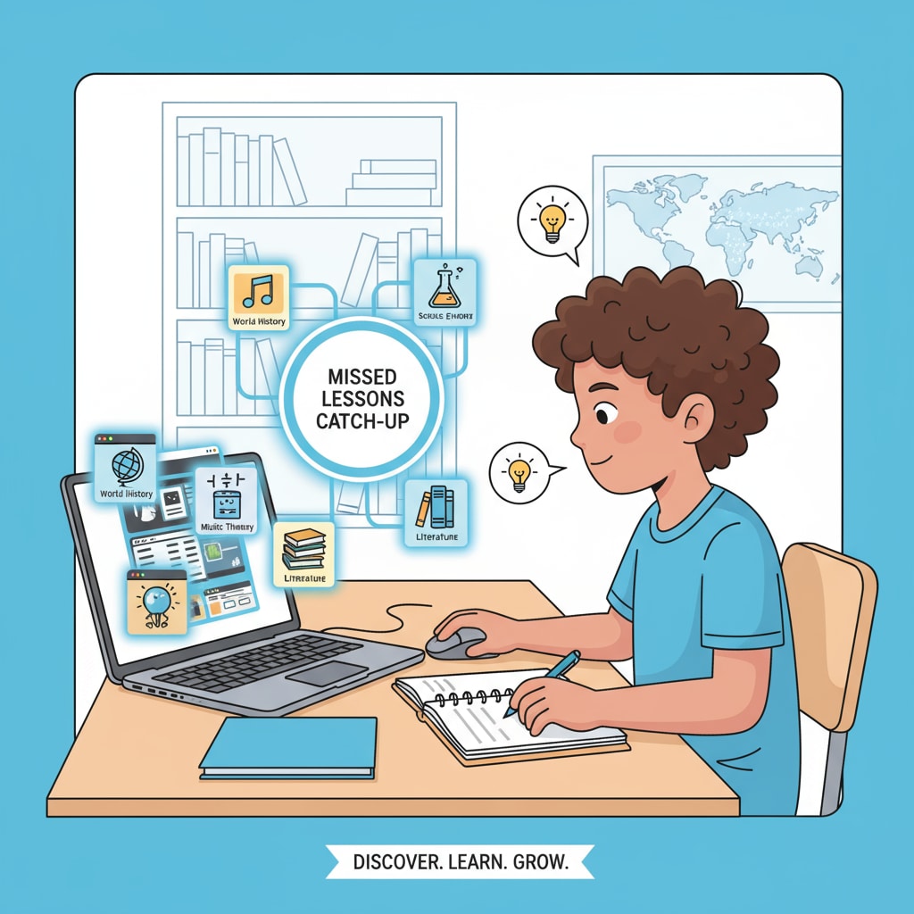 A high school student utilizing online resources for educational recovery after absences