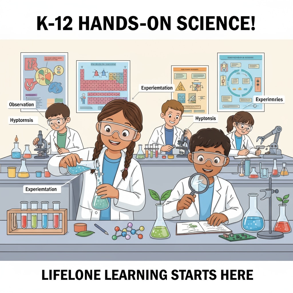 Students in a science lab in K12 education, contributing to lifelong learning and success