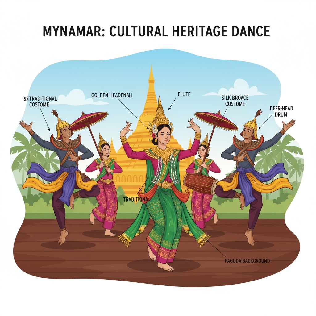 Myanmar people performing a traditional dance as part of their rich cultural heritage