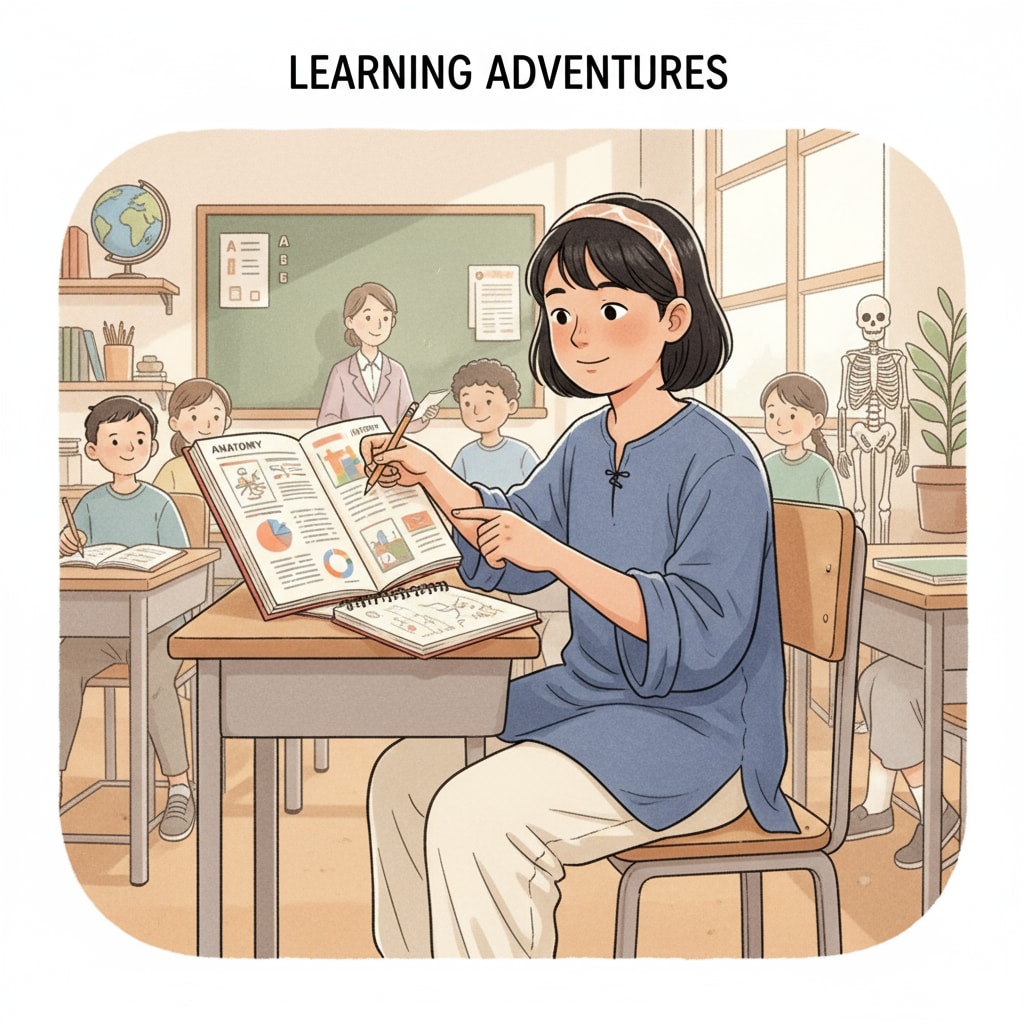 A student wearing loose, lightweight cotton clothes in a classroom setting Student dressed in loose cotton clothes in a hot classroom