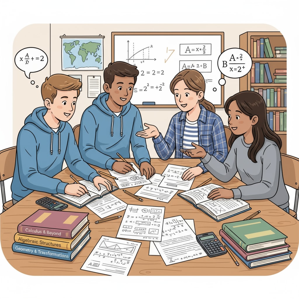 High school students discussing calculus and other math problems in the context of parents' expectations.