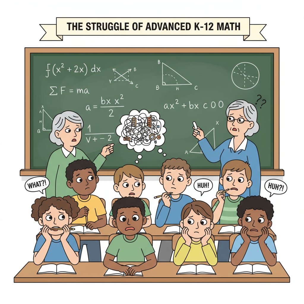 Students struggling with advanced math in K12 education