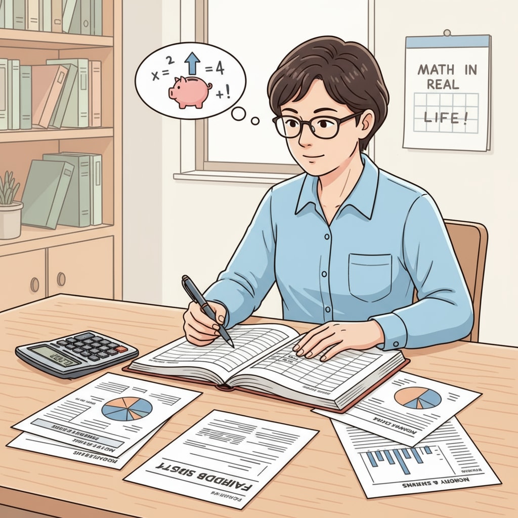 Use of basic math for budgeting in daily life, highlighting the contrast with advanced math's practicality