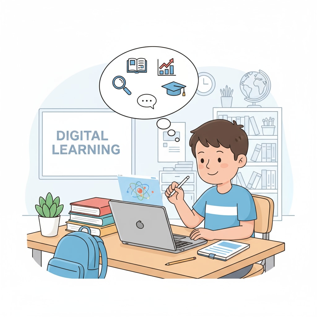 A student is using a Chromebook to engage in digital learning activities. A student using a Chromebook for digital learning related to math education and parent tutoring challenges