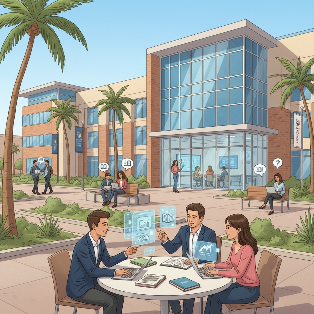 University of Phoenix campus and students for career development