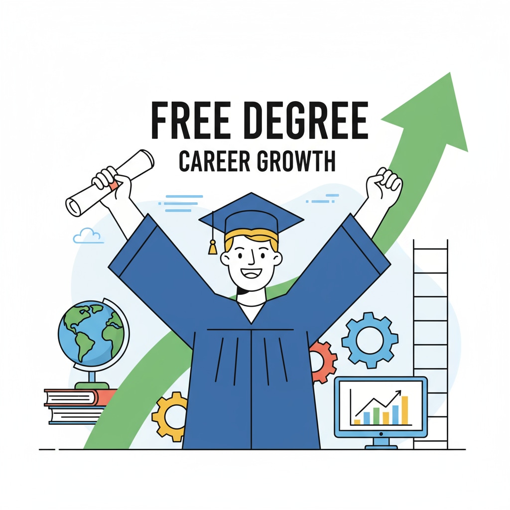 Person excited with a free degree for career development