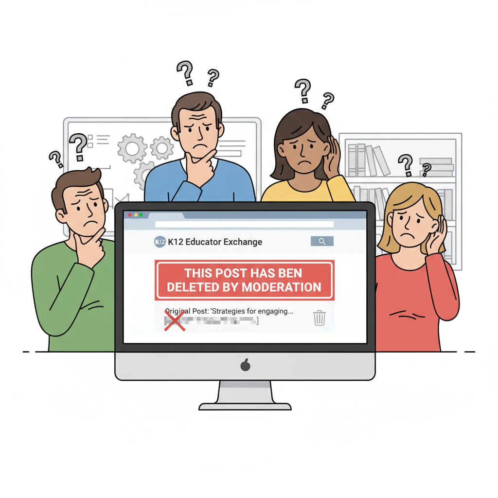 People confused about post deletion without explanation in a K12 education forum