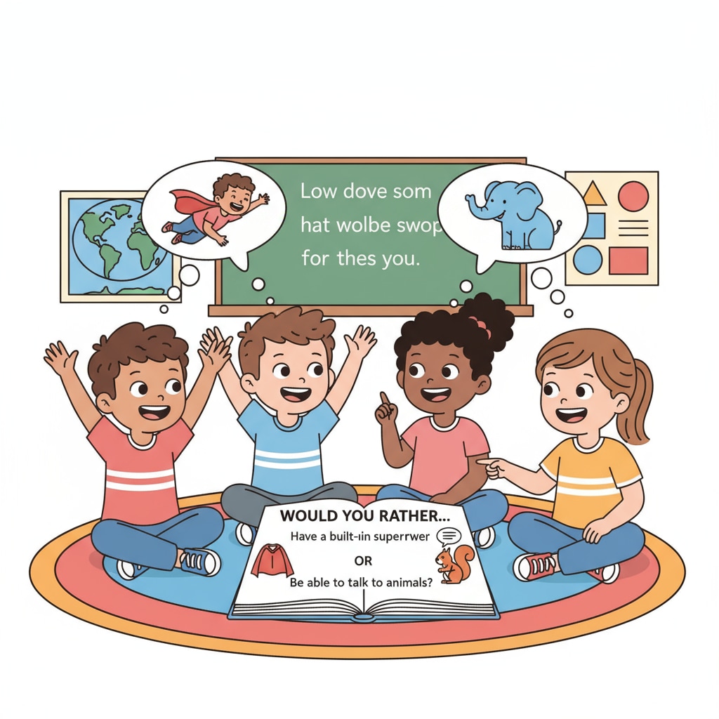 A group of children are sitting together, animatedly discussing a Children engaged in a